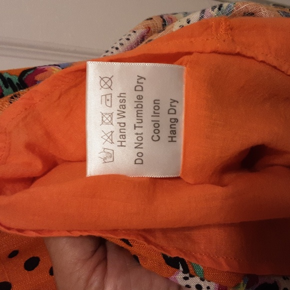KOURT Vibrant Orange Fruit Print Mini Dress Size - Picture 5 of 12